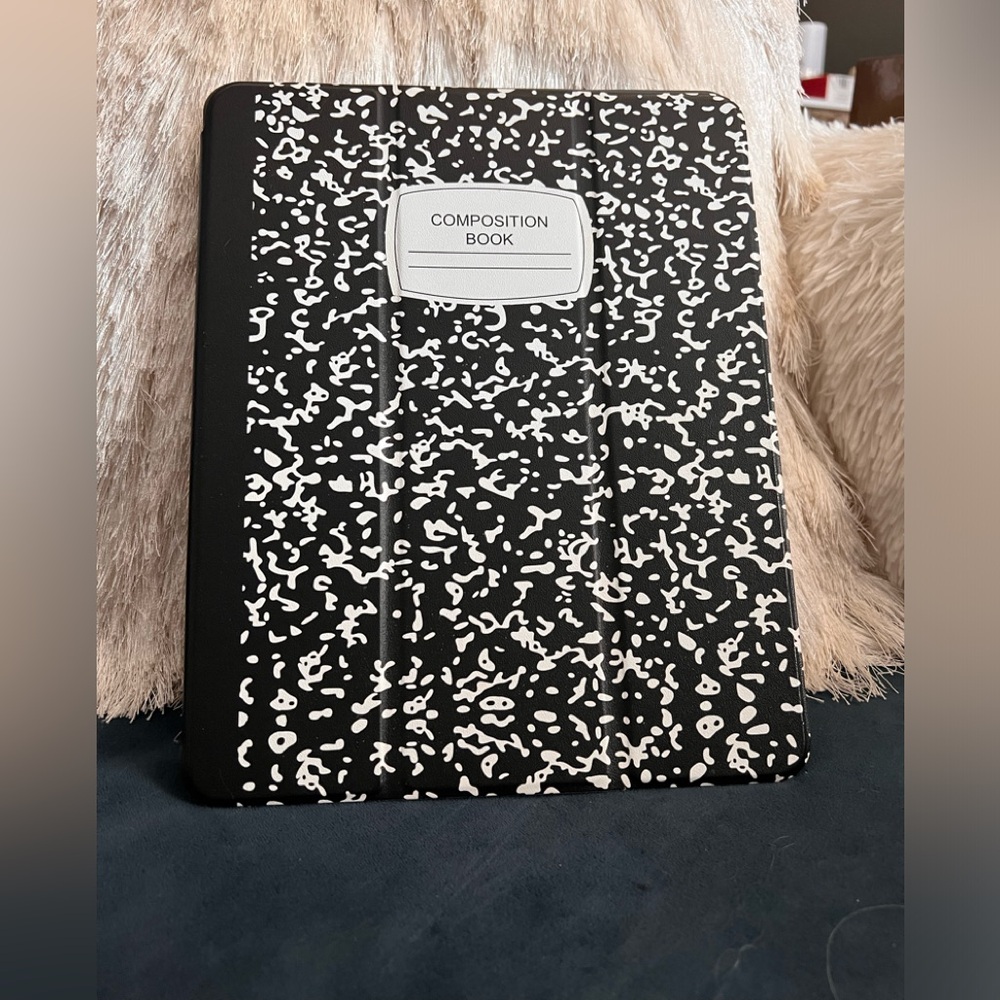 NWOT Black and White Composition Book Tablet Case for iPad